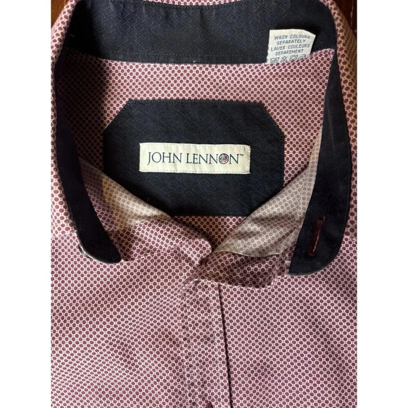 John Lennon by English Laundry‎ Burgundy Button Down Dress Shirt Size M - Picture 8 of 14